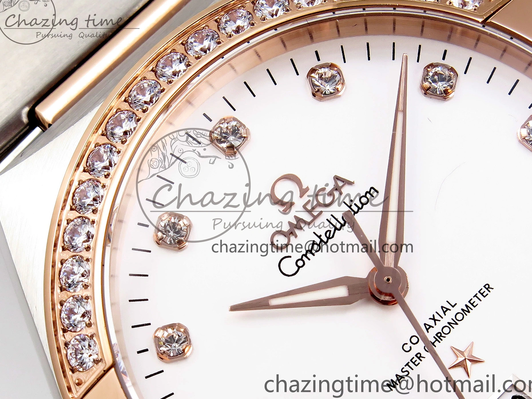 1231 Lightweight Constellation 39mm SS RG Diamonds Bezel ASWF 1:1 Best Edition White Diamonds Dial on SS RG Bracelet A 7774